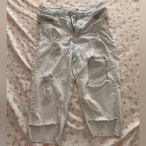 Light wash Capris Cropped Shorts